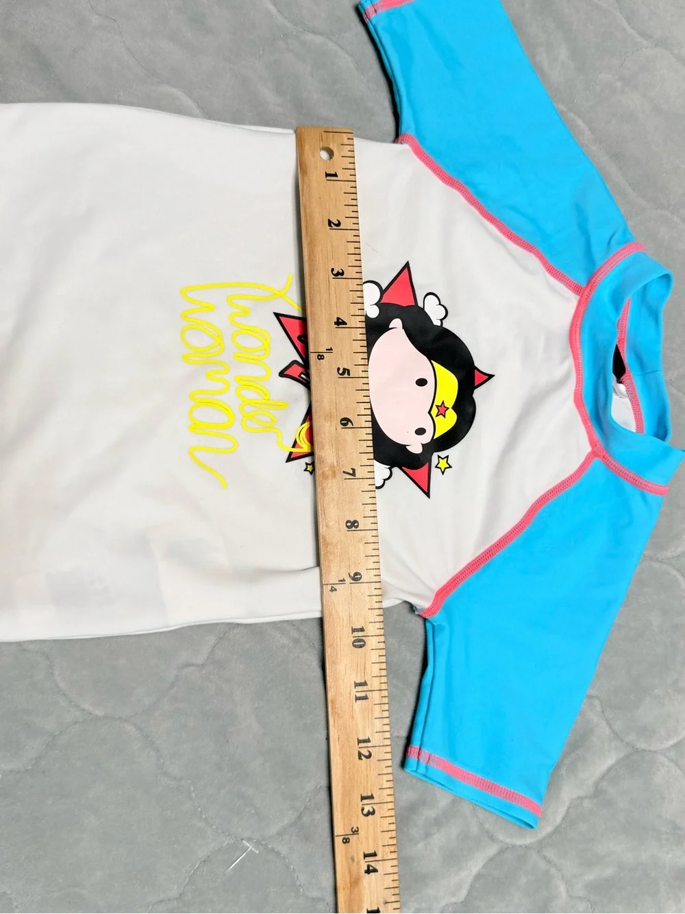 Wonder Woman‎ Kids Rash Guard - White & Bright Blue size 2-3